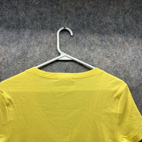 Ralph Lauren Shirt Women Large Ladies Yellow V Neck Sport Pony Preppy - Picture 9 of 11